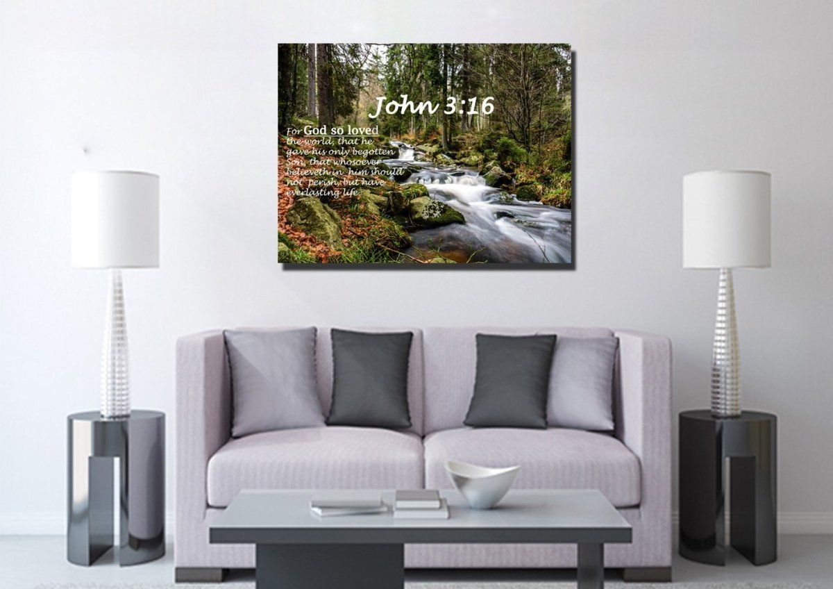 John 316 Kjv #14 Bible Verse Canvas Wall Art - Christian Canvas Wall Art