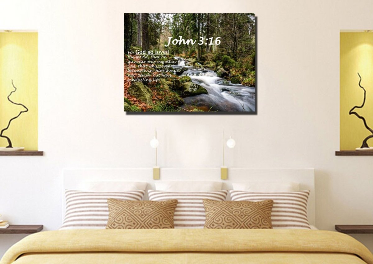 John 316 Kjv #14 Bible Verse Canvas Wall Art - Christian Canvas Wall Art