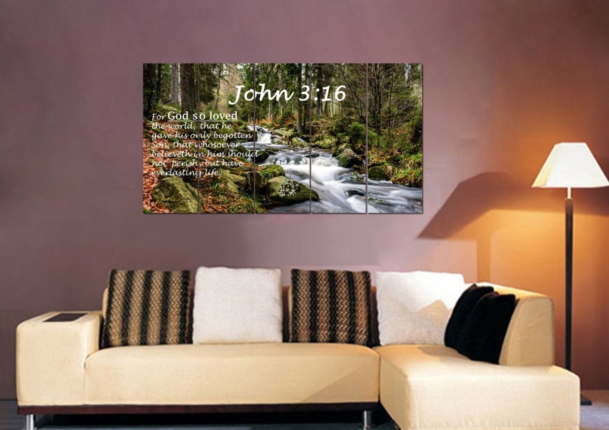 John 316 Kjv #14 Bible Verse Canvas Wall Art - Christian Canvas Wall Art