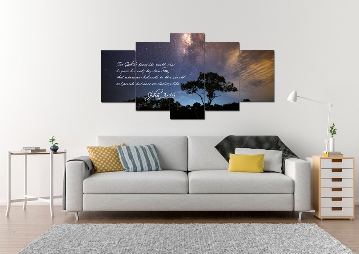 John 316 Kjv #16 Bible Verse Canvas Wall Art - Christian Canvas Wall Art