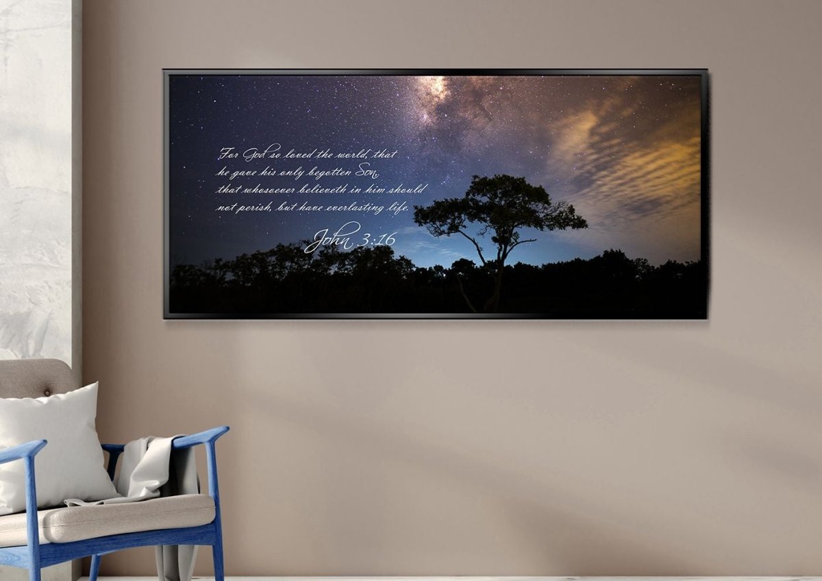 John 316 Kjv #16 Bible Verse Canvas Wall Art - Christian Canvas Wall Art