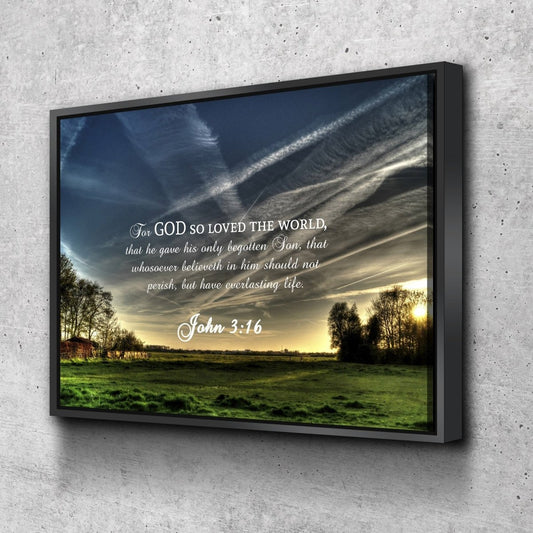 John 316 Kjv #17 Bible Verse Canvas Wall Art - Christian Canvas Wall Art