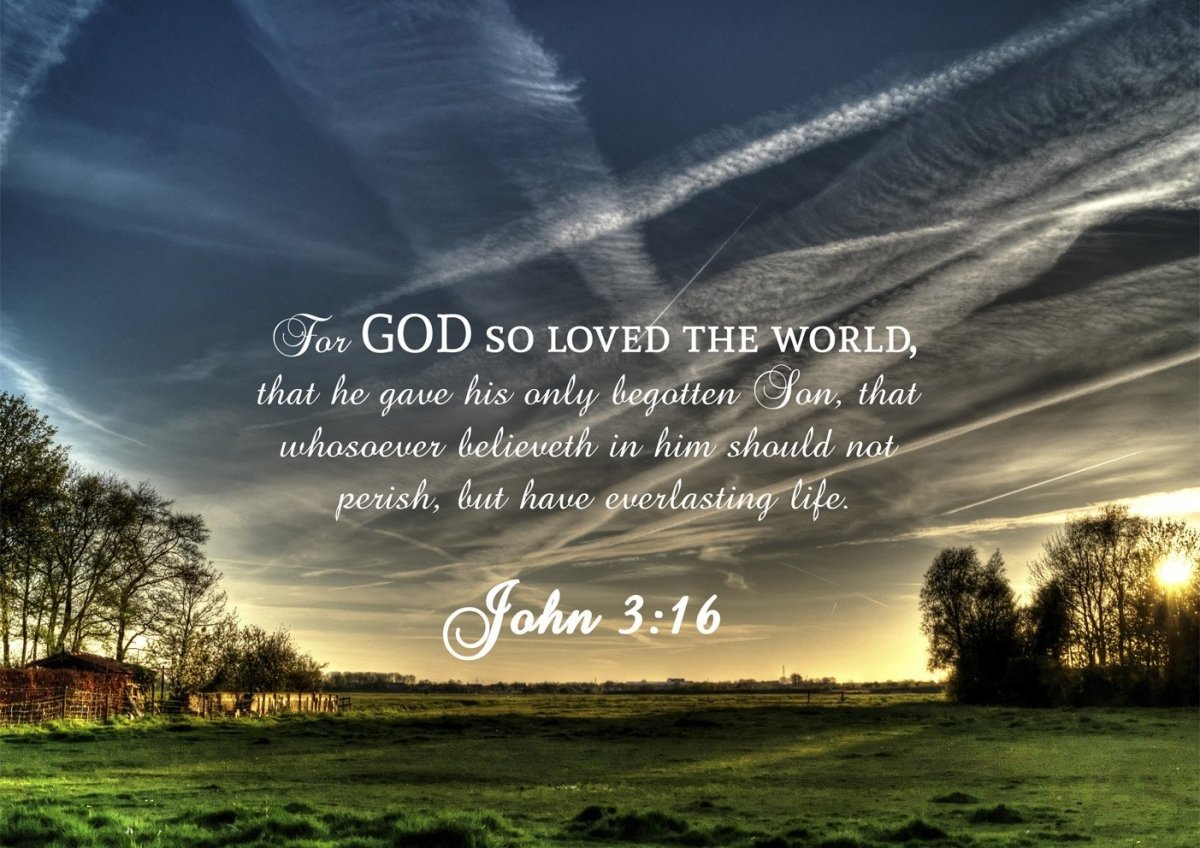 John 316 Kjv #17 Bible Verse Canvas Wall Art - Christian Canvas Wall Art