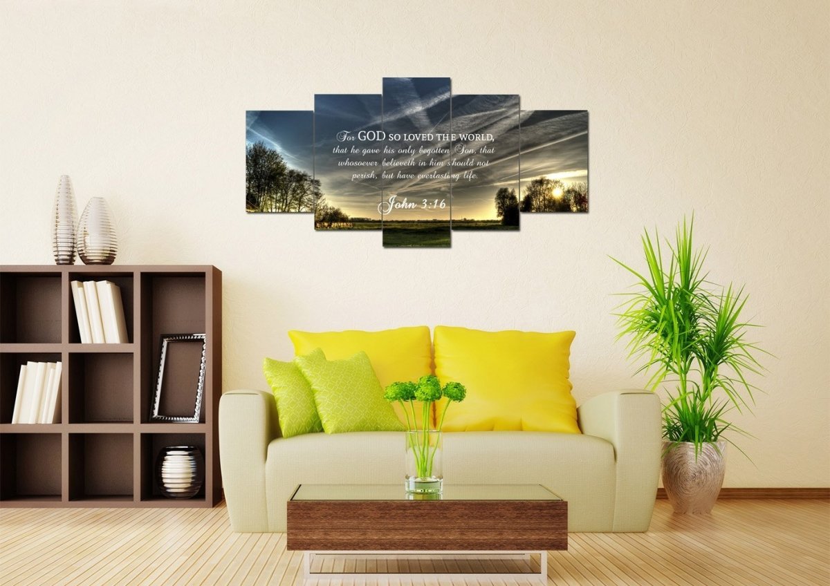 John 316 Kjv #17 Bible Verse Canvas Wall Art - Christian Canvas Wall Art