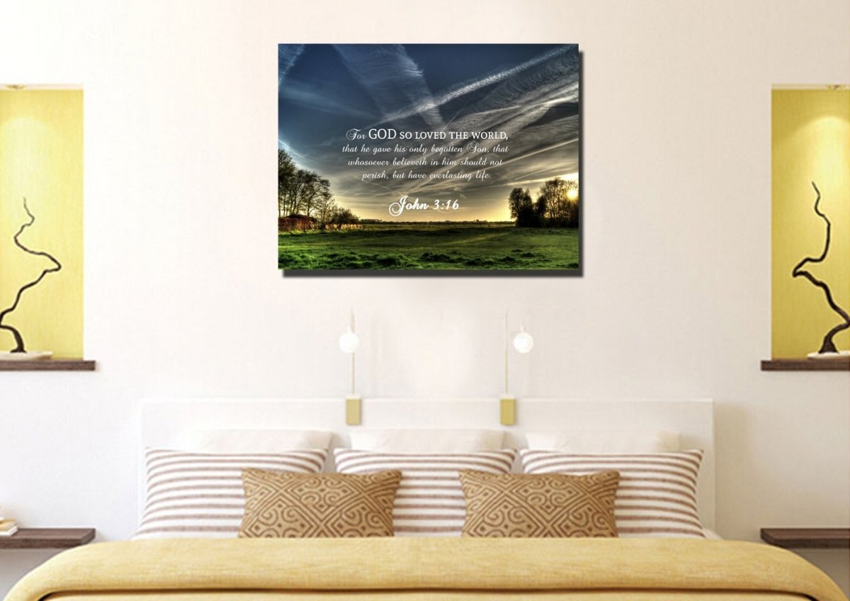 John 316 Kjv #17 Bible Verse Canvas Wall Art - Christian Canvas Wall Art