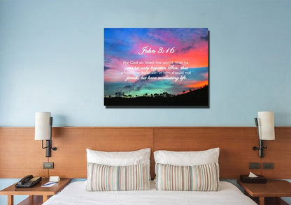 John 316 Kjv #19 Bible Verse Canvas Wall Art - Christian Canvas Wall Art