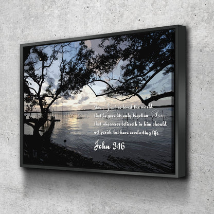 John 316 Kjv #24 Bible Verse Canvas Wall Art - Christian Canvas Wall Art