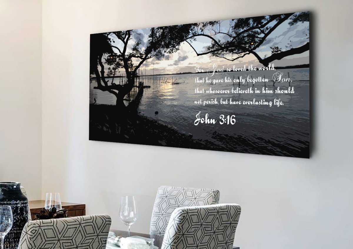 John 316 Kjv #24 Bible Verse Canvas Wall Art - Christian Canvas Wall Art