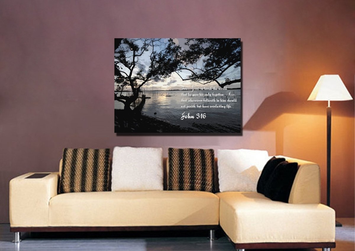 John 316 Kjv #24 Bible Verse Canvas Wall Art - Christian Canvas Wall Art