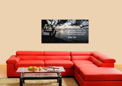 John 316 Kjv #24 Bible Verse Canvas Wall Art - Christian Canvas Wall Art