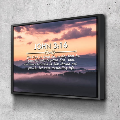 John 316 Kjv #25 Bible Verse Canvas Wall Art - Christian Canvas Wall Art