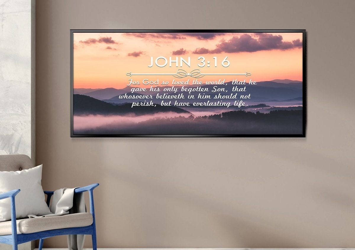 John 316 Kjv #25 Bible Verse Canvas Wall Art - Christian Canvas Wall Art