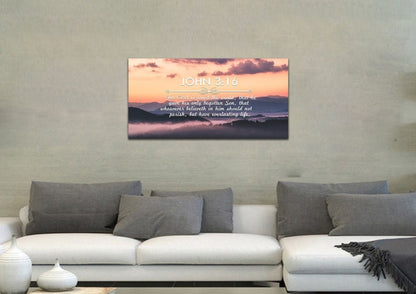 John 316 Kjv #25 Bible Verse Canvas Wall Art - Christian Canvas Wall Art