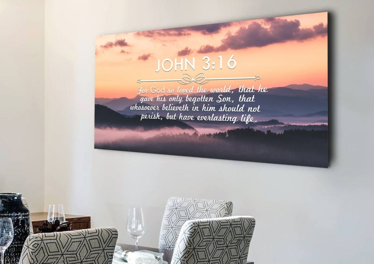 John 316 Kjv #25 Bible Verse Canvas Wall Art - Christian Canvas Wall Art