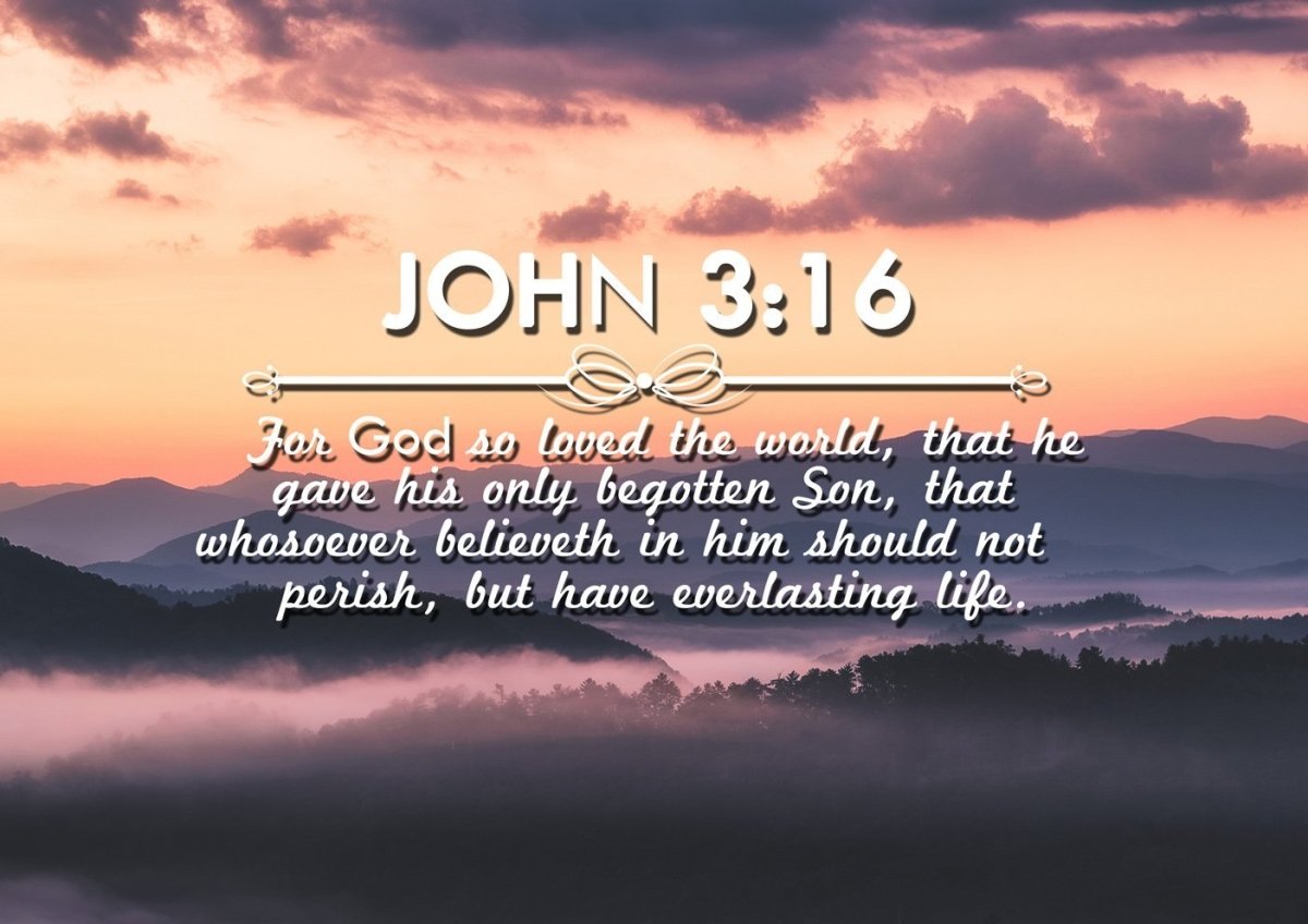 John 316 Kjv #25 Bible Verse Canvas Wall Art - Christian Canvas Wall Art