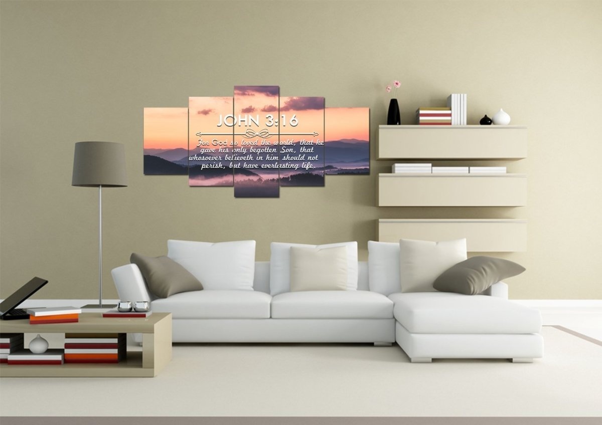 John 316 Kjv #25 Bible Verse Canvas Wall Art - Christian Canvas Wall Art