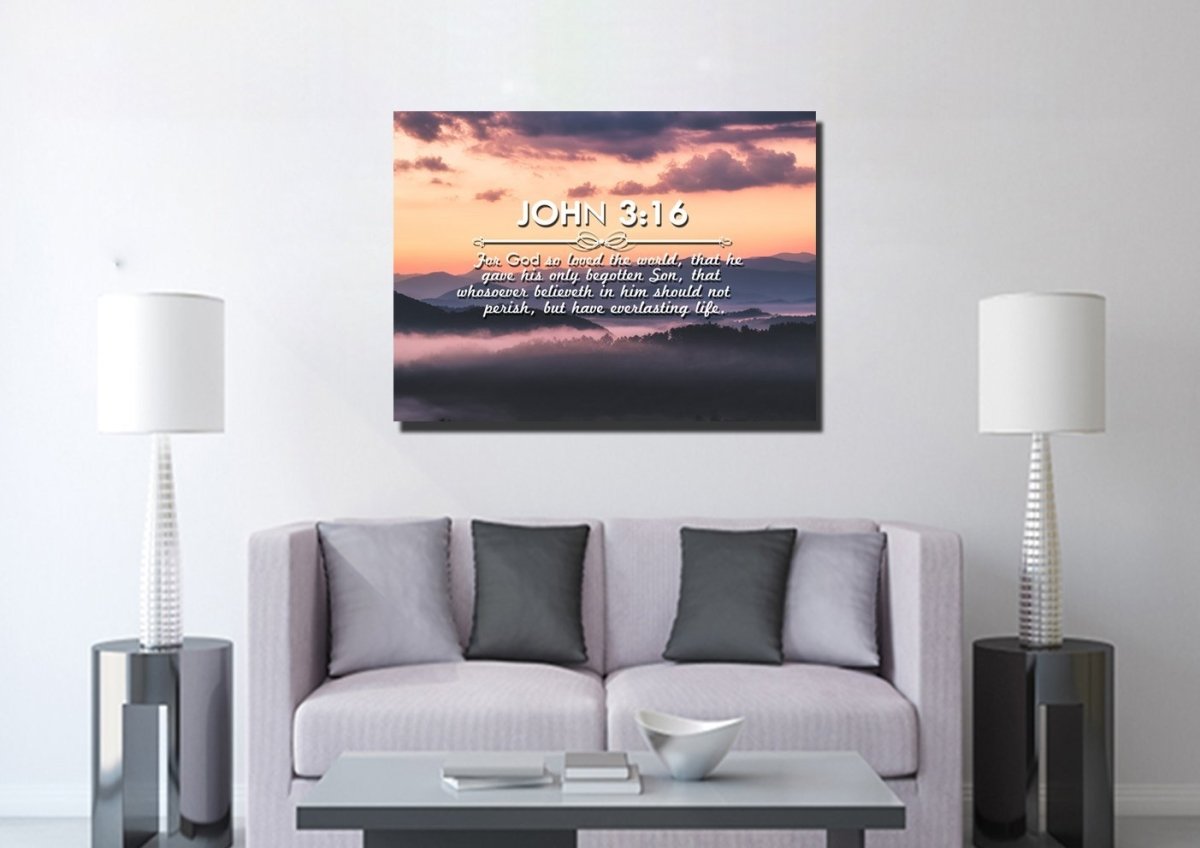 John 316 Kjv #25 Bible Verse Canvas Wall Art - Christian Canvas Wall Art