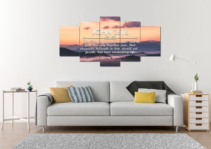 John 316 Kjv #25 Bible Verse Canvas Wall Art - Christian Canvas Wall Art