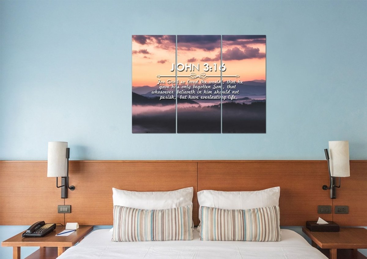 John 316 Kjv #25 Bible Verse Canvas Wall Art - Christian Canvas Wall Art