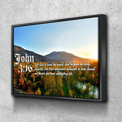 John 316 Kjv #26 Bible Verse Canvas Wall Art - Christian Canvas Wall Art