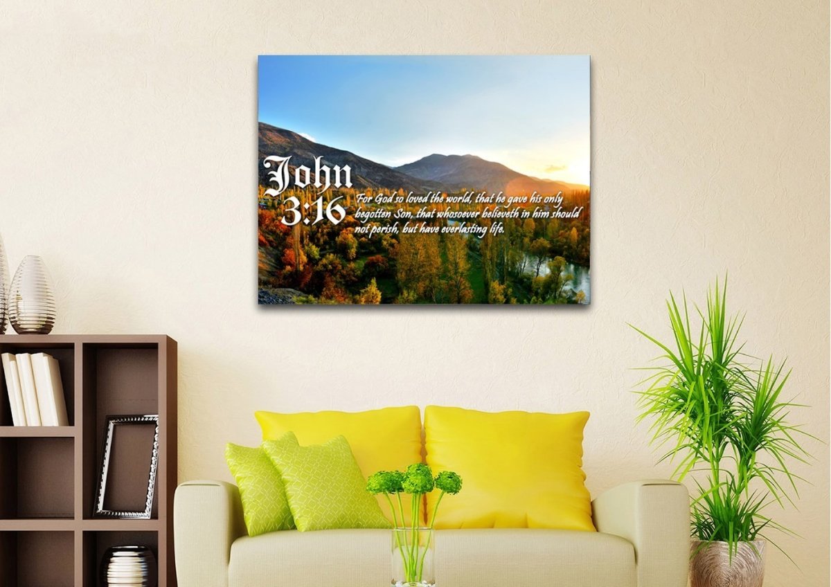 John 316 Kjv #26 Bible Verse Canvas Wall Art - Christian Canvas Wall Art