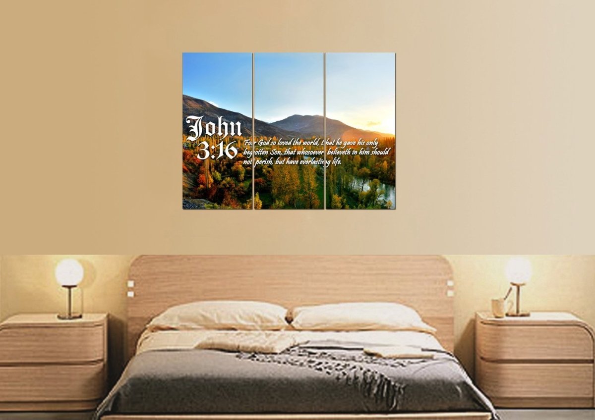 John 316 Kjv #26 Bible Verse Canvas Wall Art - Christian Canvas Wall Art