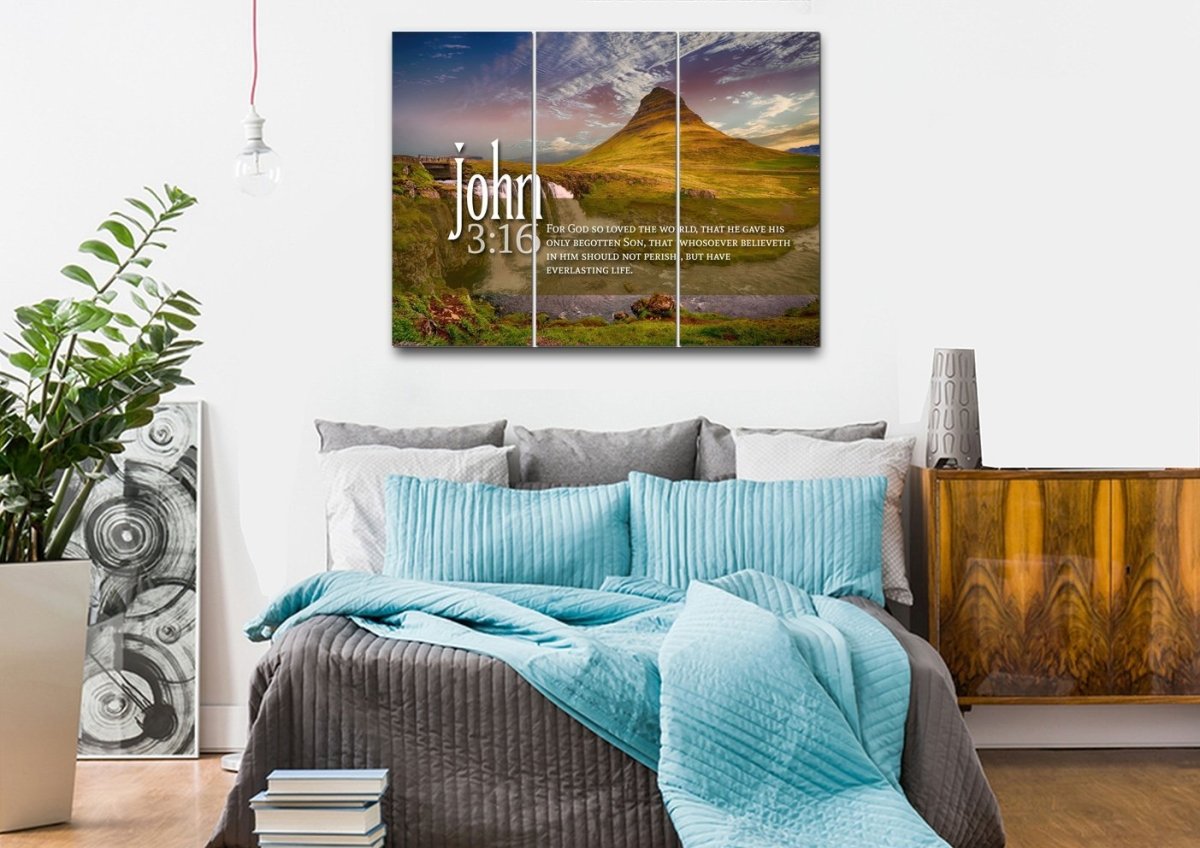 John 316 Kjv #27 Bible Verse Canvas Wall Art - Christian Canvas Wall Art