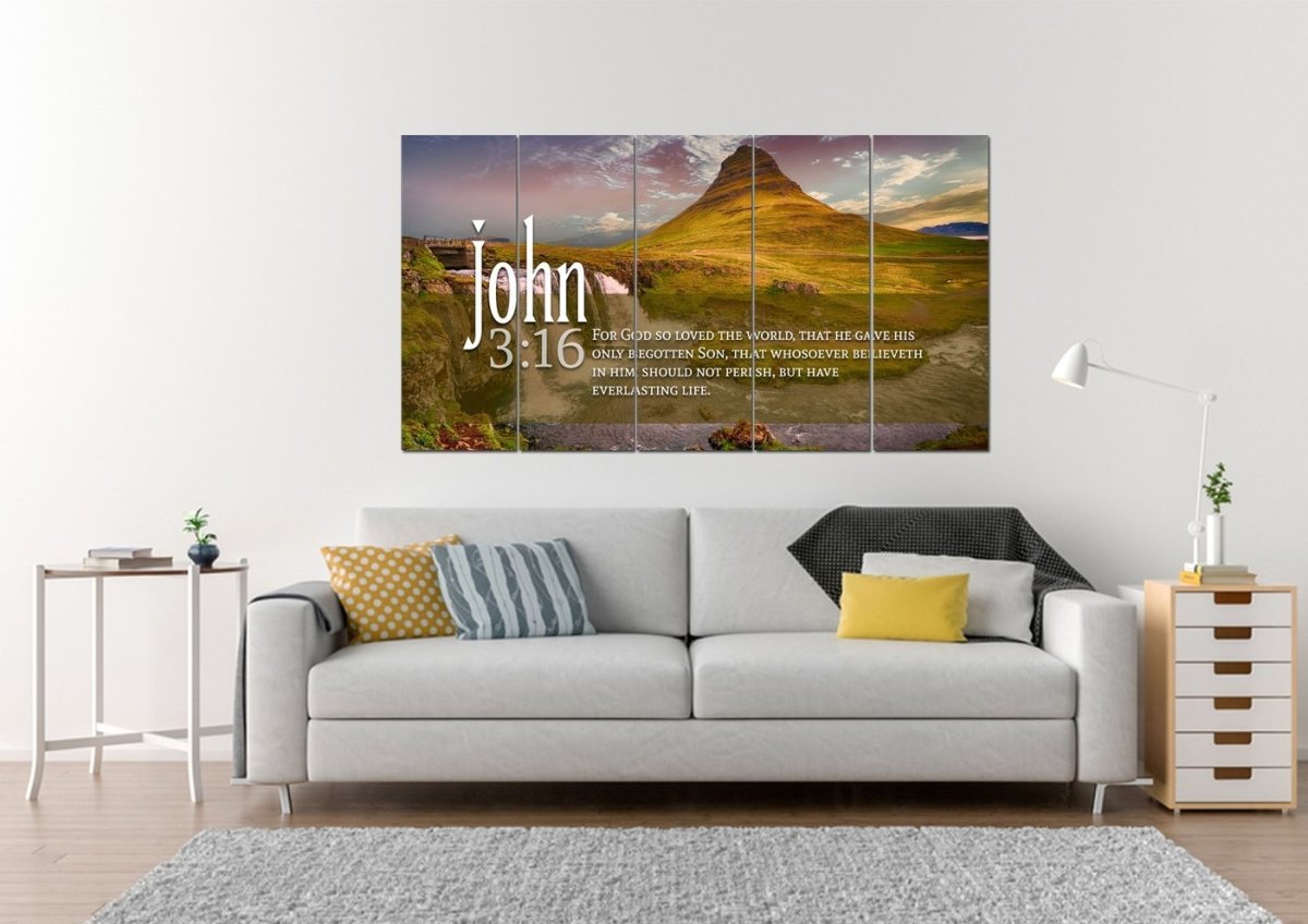 John 316 Kjv #27 Bible Verse Canvas Wall Art - Christian Canvas Wall Art