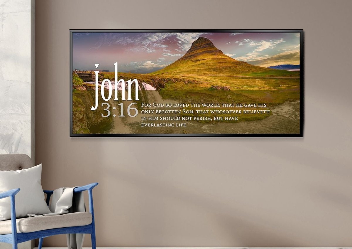John 316 Kjv #27 Bible Verse Canvas Wall Art - Christian Canvas Wall Art