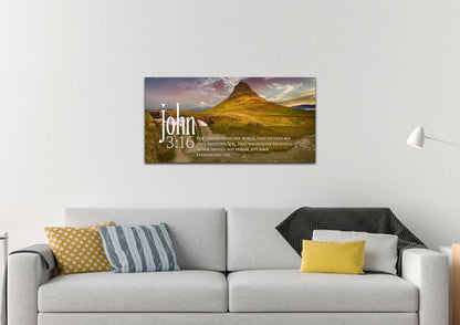 John 316 Kjv #27 Bible Verse Canvas Wall Art - Christian Canvas Wall Art