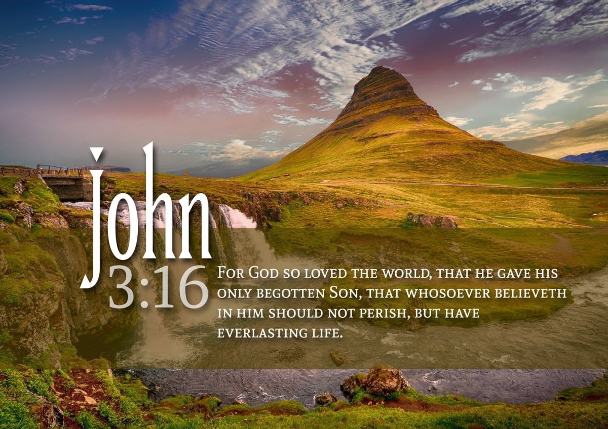 John 316 Kjv #27 Bible Verse Canvas Wall Art - Christian Canvas Wall Art