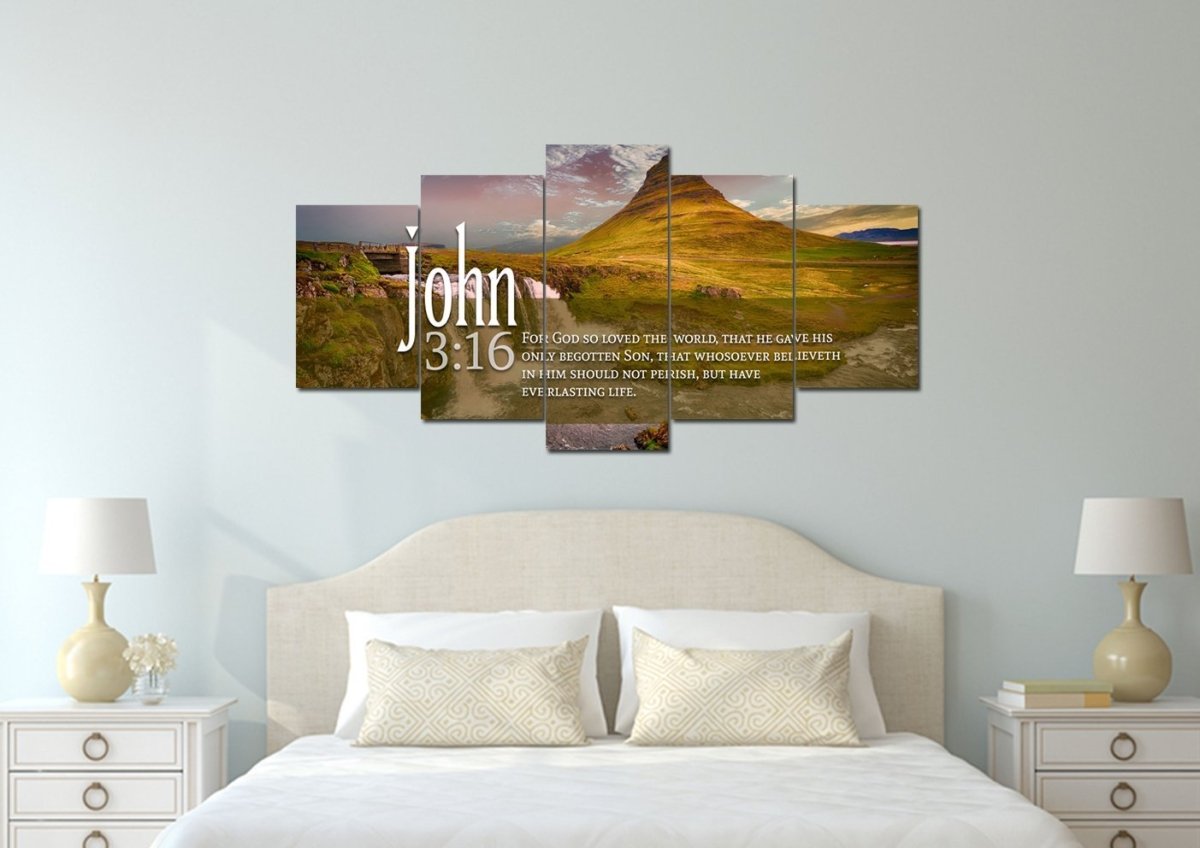 John 316 Kjv #27 Bible Verse Canvas Wall Art - Christian Canvas Wall Art