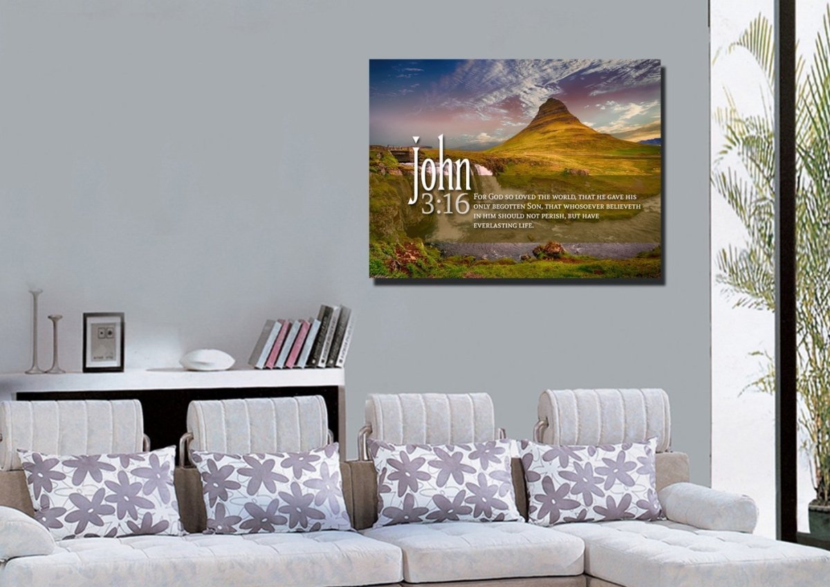 John 316 Kjv #27 Bible Verse Canvas Wall Art - Christian Canvas Wall Art