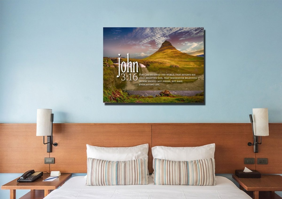 John 316 Kjv #27 Bible Verse Canvas Wall Art - Christian Canvas Wall Art