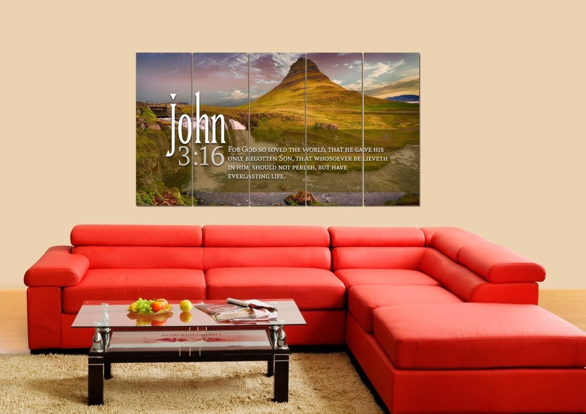 John 316 Kjv #27 Bible Verse Canvas Wall Art - Christian Canvas Wall Art