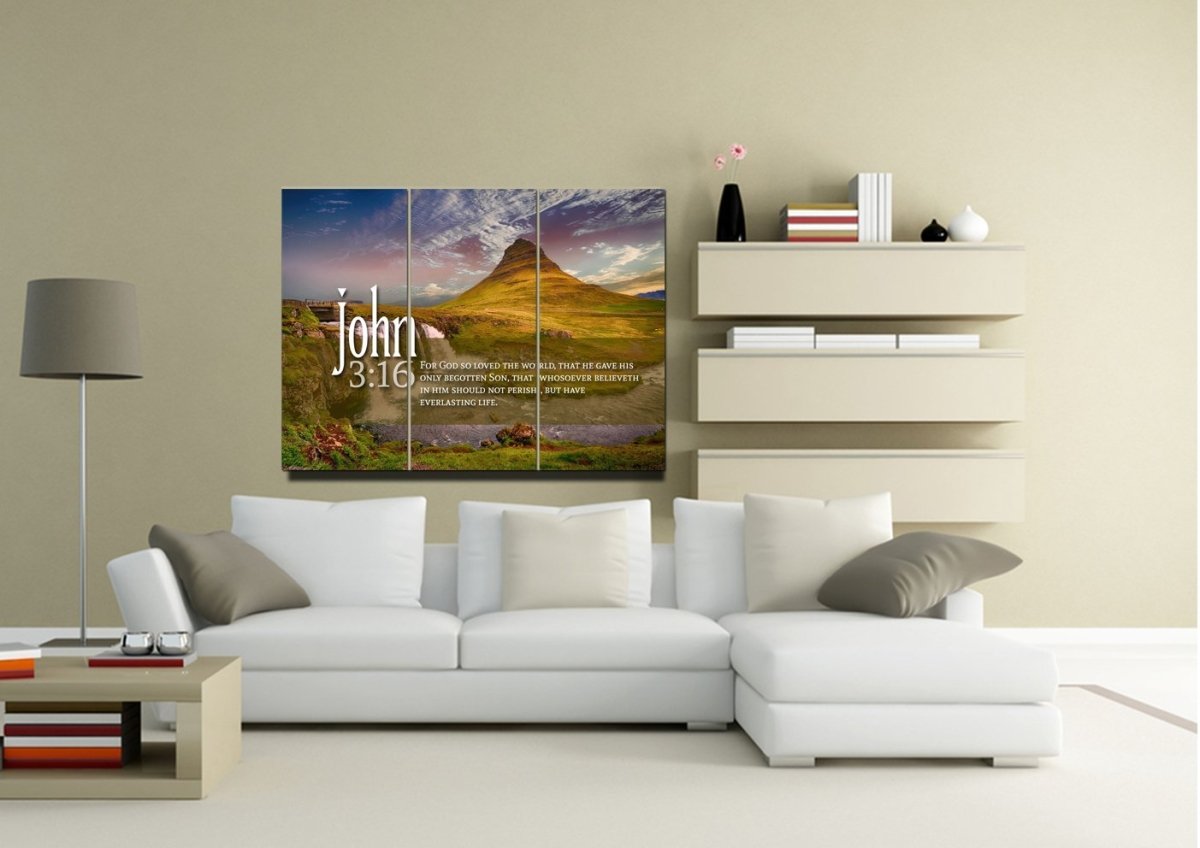 John 316 Kjv #27 Bible Verse Canvas Wall Art - Christian Canvas Wall Art