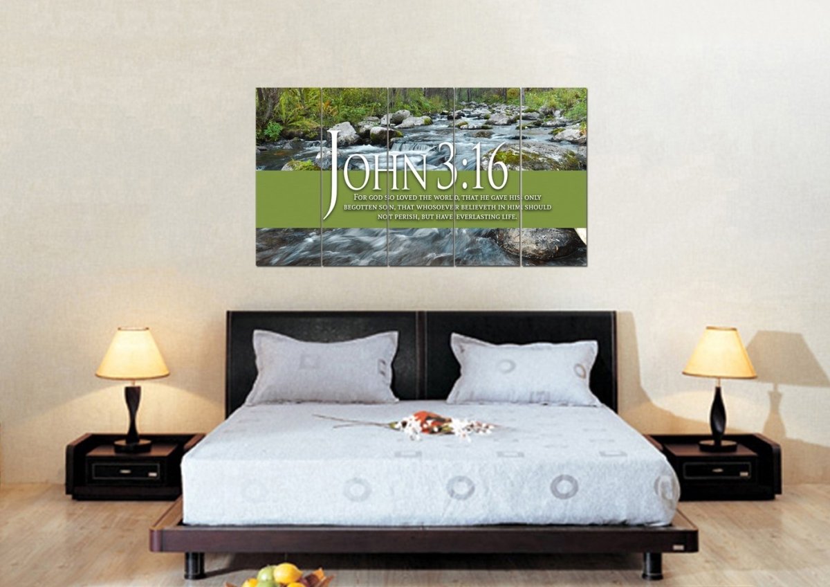 John 316 Kjv #28 Bible Verse Canvas Wall Art - Christian Canvas Wall Art