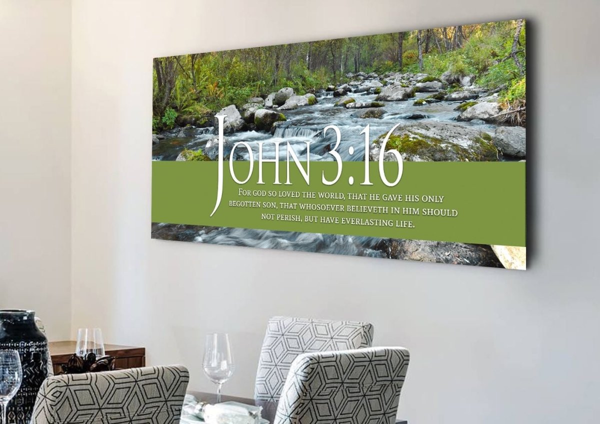 John 316 Kjv #28 Bible Verse Canvas Wall Art - Christian Canvas Wall Art