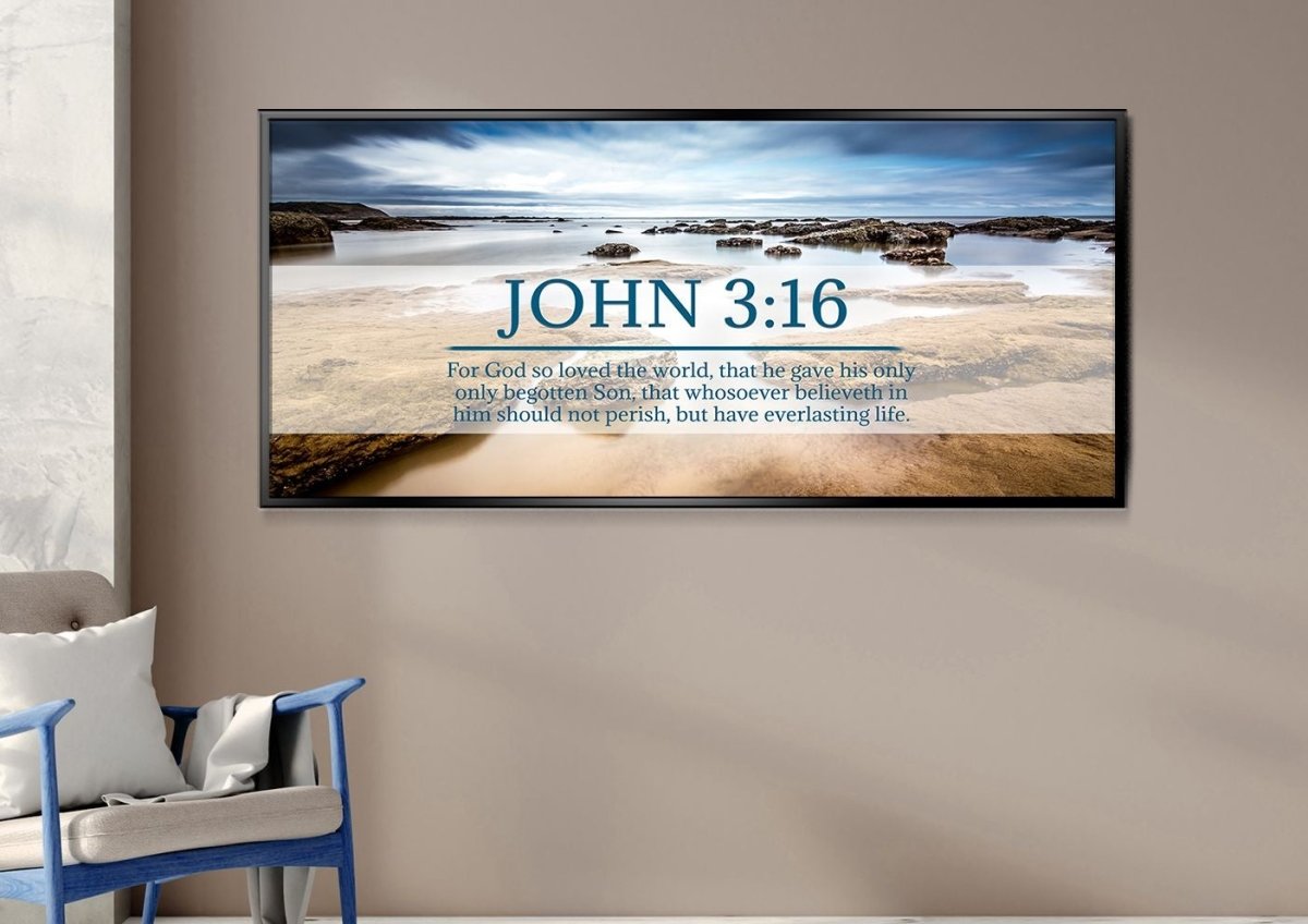 John 316 Kjv #29 Bible Verse Canvas Wall Art - Christian Canvas Wall Art