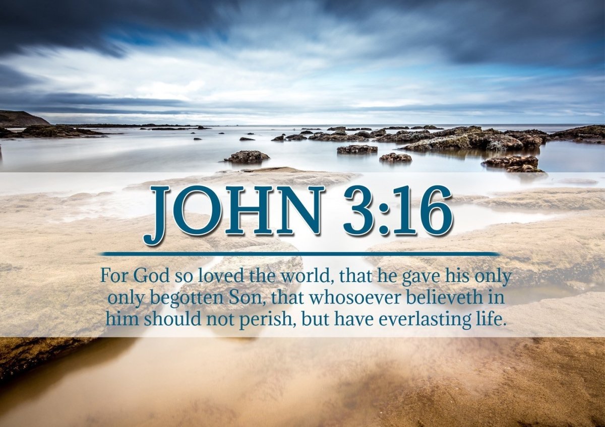 John 316 Kjv #29 Bible Verse Canvas Wall Art - Christian Canvas Wall Art