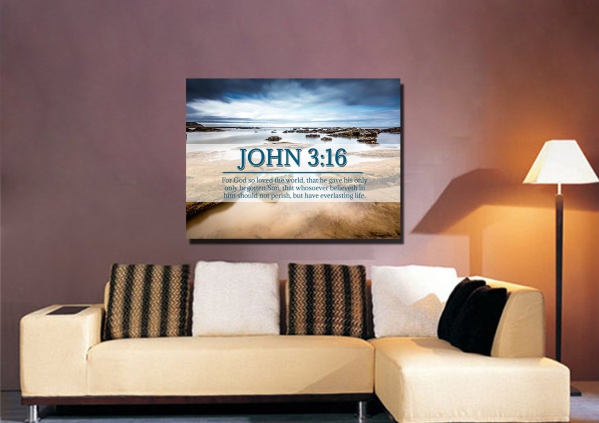 John 316 Kjv #29 Bible Verse Canvas Wall Art - Christian Canvas Wall Art