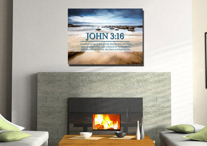 John 316 Kjv #29 Bible Verse Canvas Wall Art - Christian Canvas Wall Art