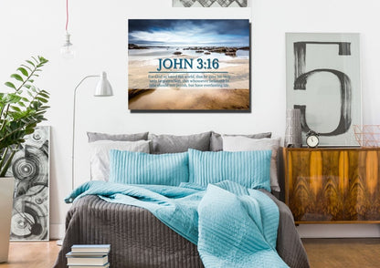 John 316 Kjv #29 Bible Verse Canvas Wall Art - Christian Canvas Wall Art