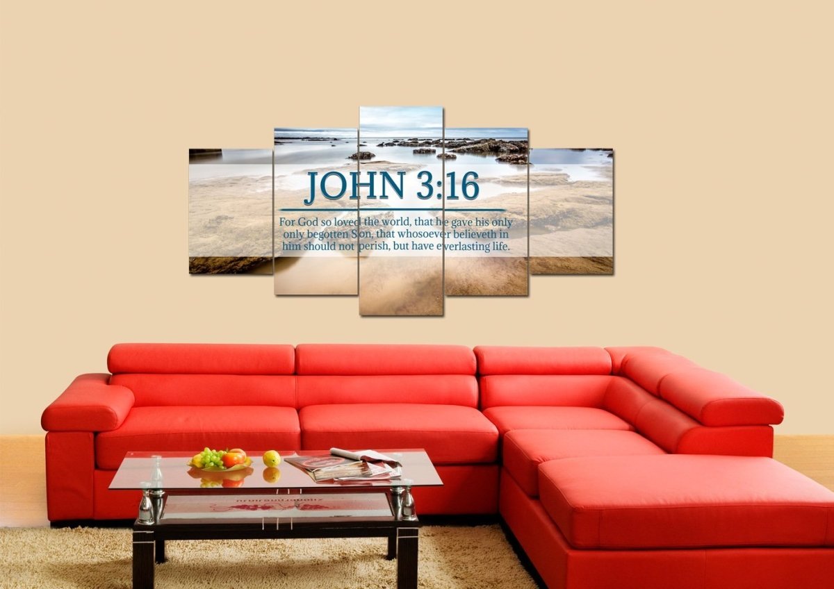 John 316 Kjv #29 Bible Verse Canvas Wall Art - Christian Canvas Wall Art