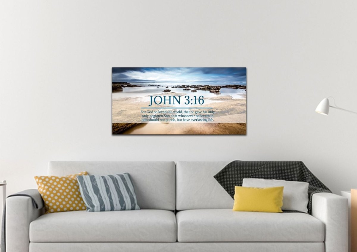 John 316 Kjv #29 Bible Verse Canvas Wall Art - Christian Canvas Wall Art