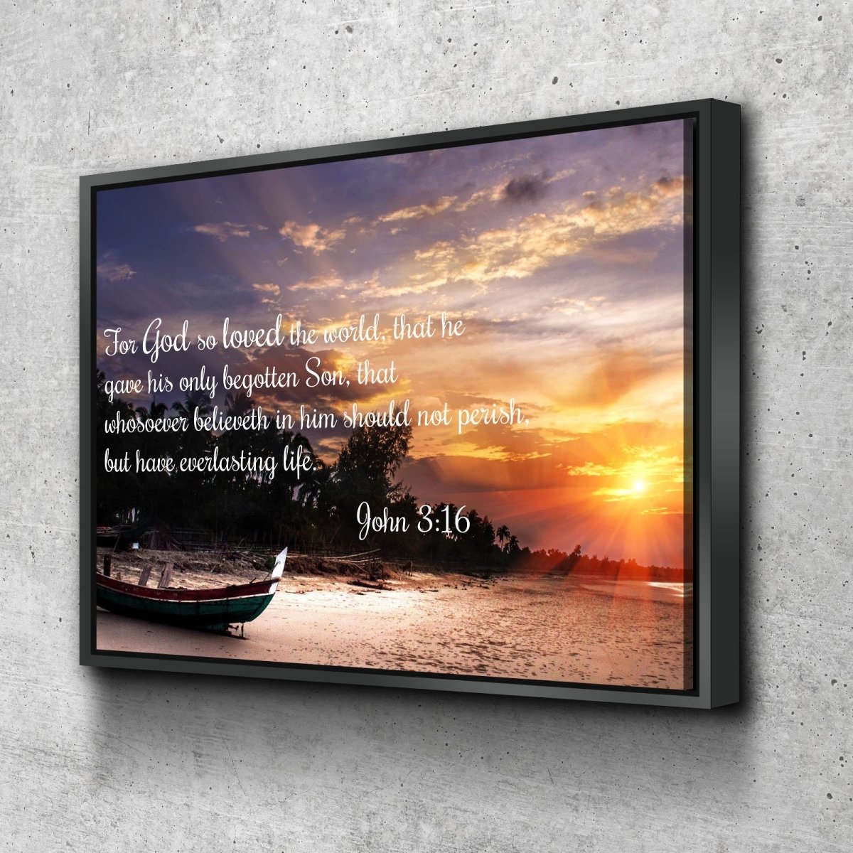 John 316 Kjv #2 Bible Verse Canvas Wall Art - Christian Canvas Wall Art