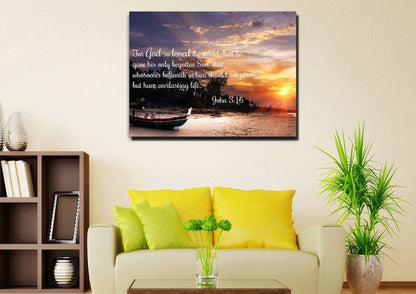 John 316 Kjv #2 Bible Verse Canvas Wall Art - Christian Canvas Wall Art