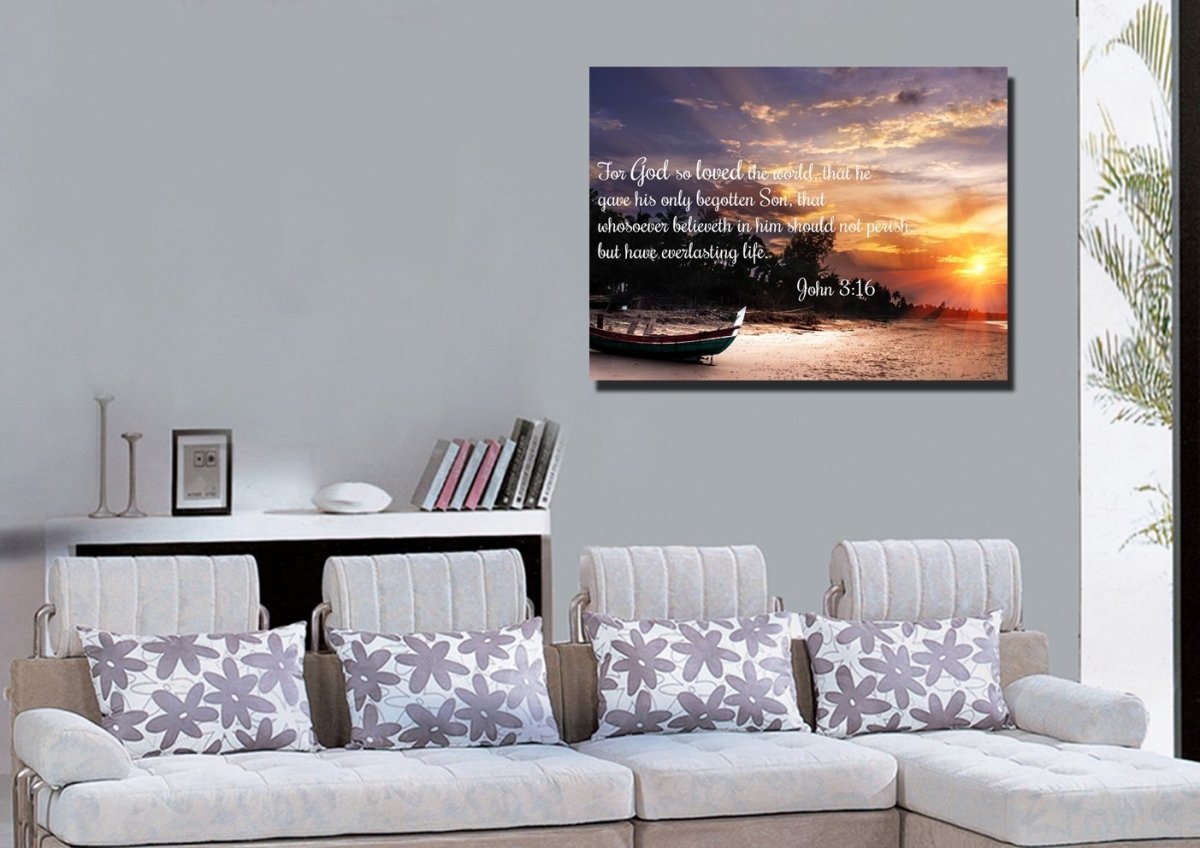 John 316 Kjv #2 Bible Verse Canvas Wall Art - Christian Canvas Wall Art