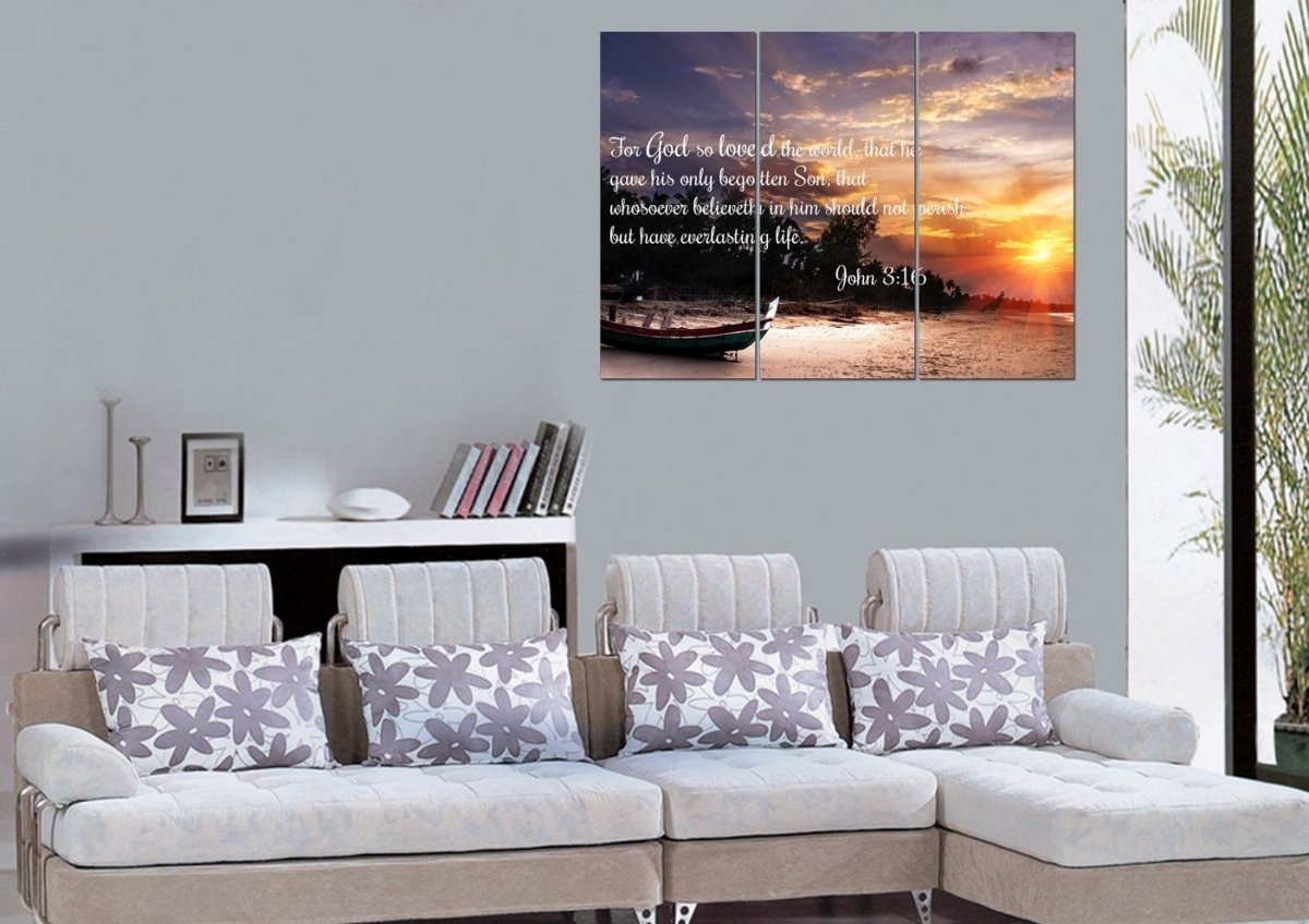 John 316 Kjv #2 Bible Verse Canvas Wall Art - Christian Canvas Wall Art