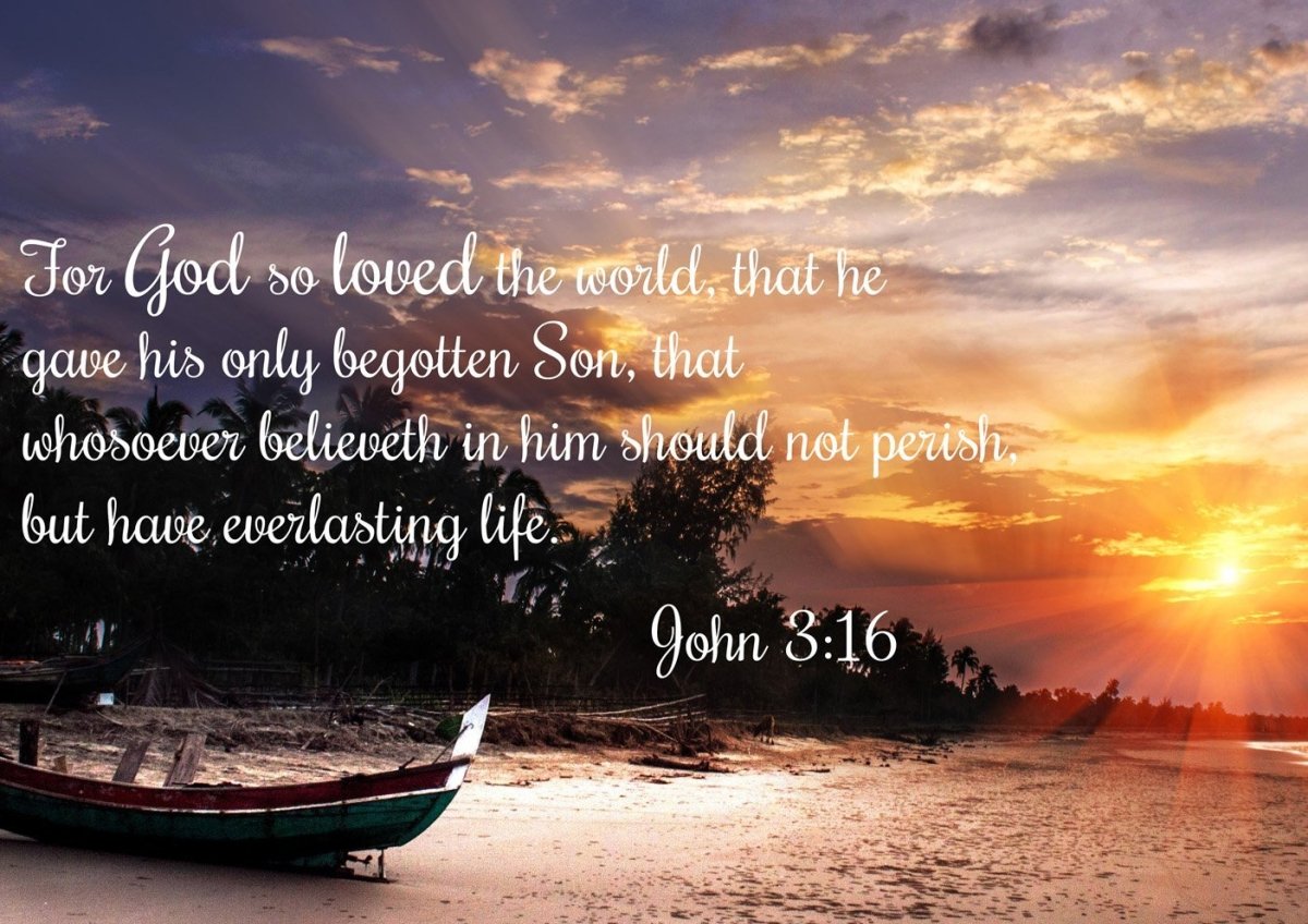 John 316 Kjv #2 Bible Verse Canvas Wall Art - Christian Canvas Wall Art